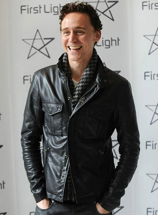 Tom Hiddleston Black Leather Jacket