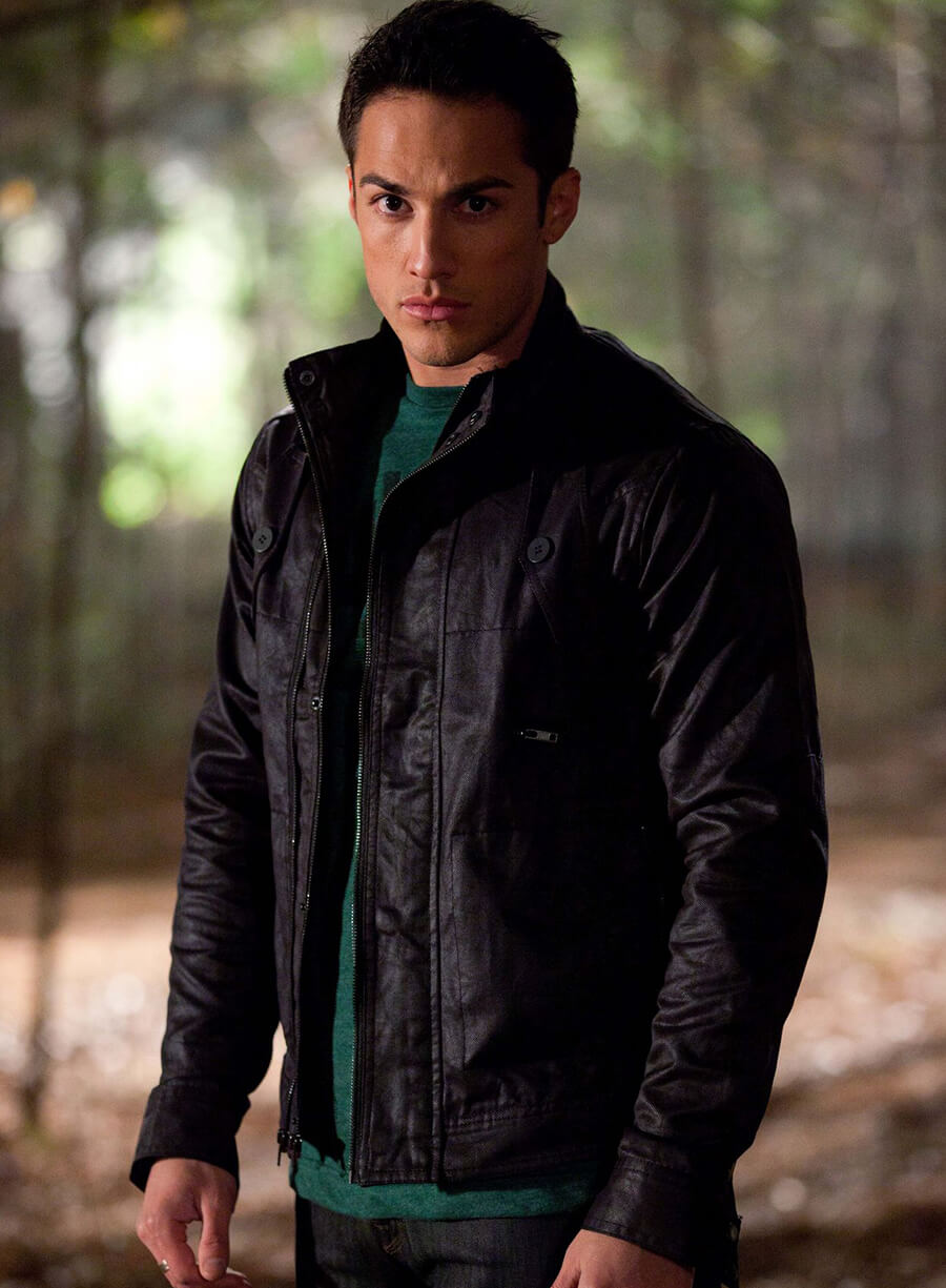 Tyler Lockwood The Vampire Diaries Black Leather Jacket