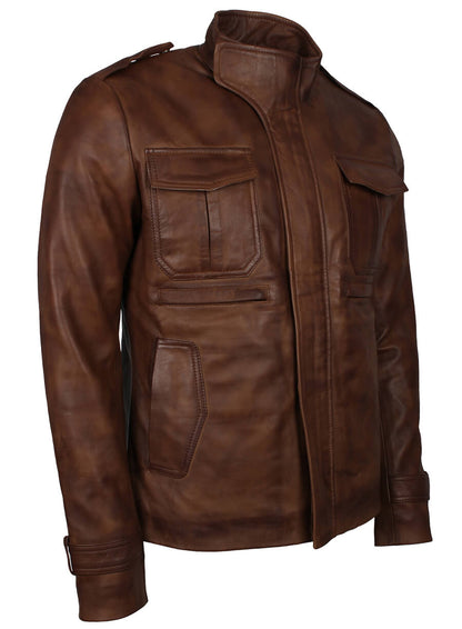 Vintage Brown Men Fashion Leather Jacket