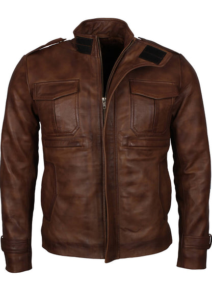 Vintage Brown Men Fashion Leather Jacket