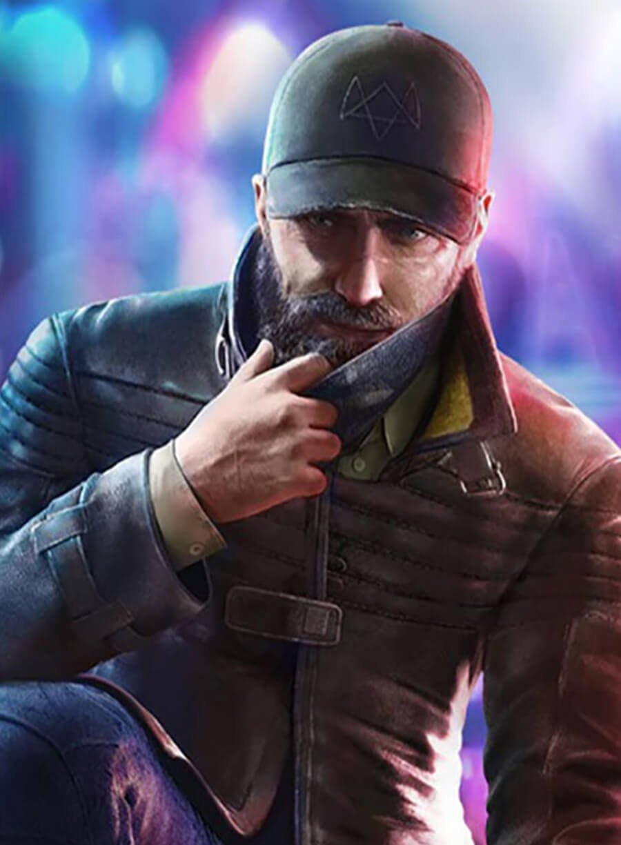 Watch Dogs 3 Legion Aiden Black Leather Trench Coat