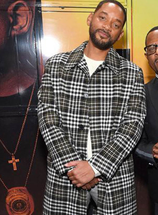 Will Smith Bad Boys Ride or Die Plaid Trench Coat